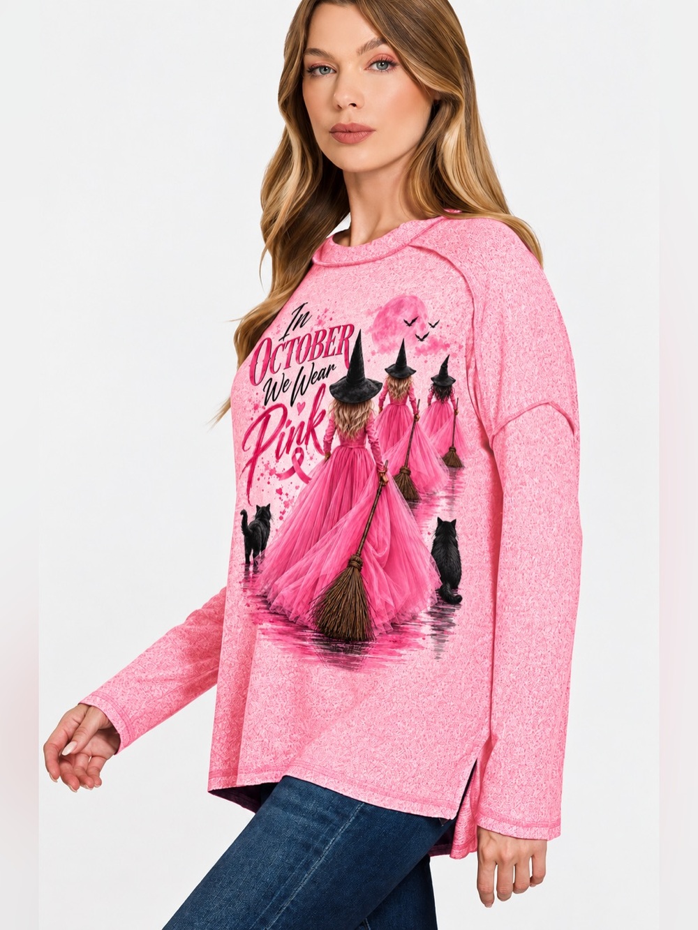 Zenana PLUS SOFT MELANGE HACCI EXPOSED SEAM HI-LOW TEE